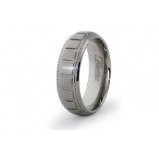 7 mm Titanium Brick Design Wedding Band 